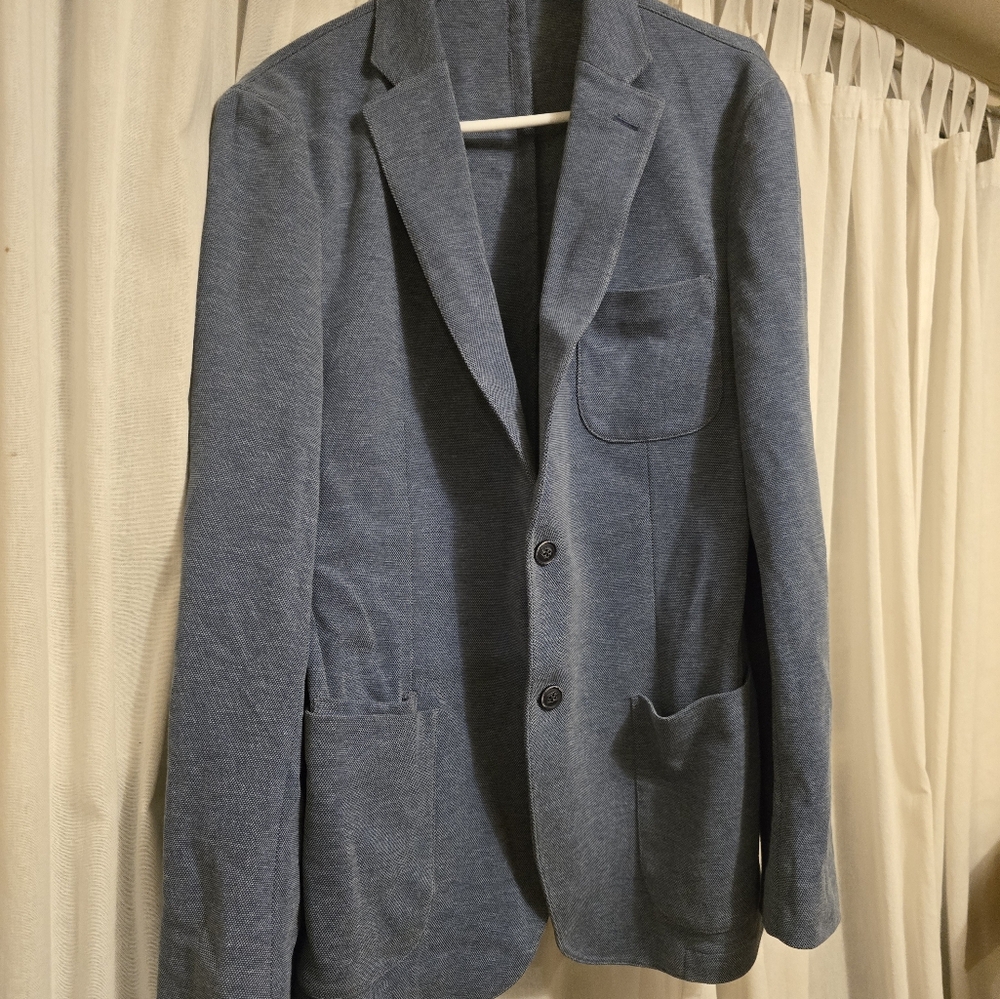 Men's Blue Knit Sport Coat Blazer